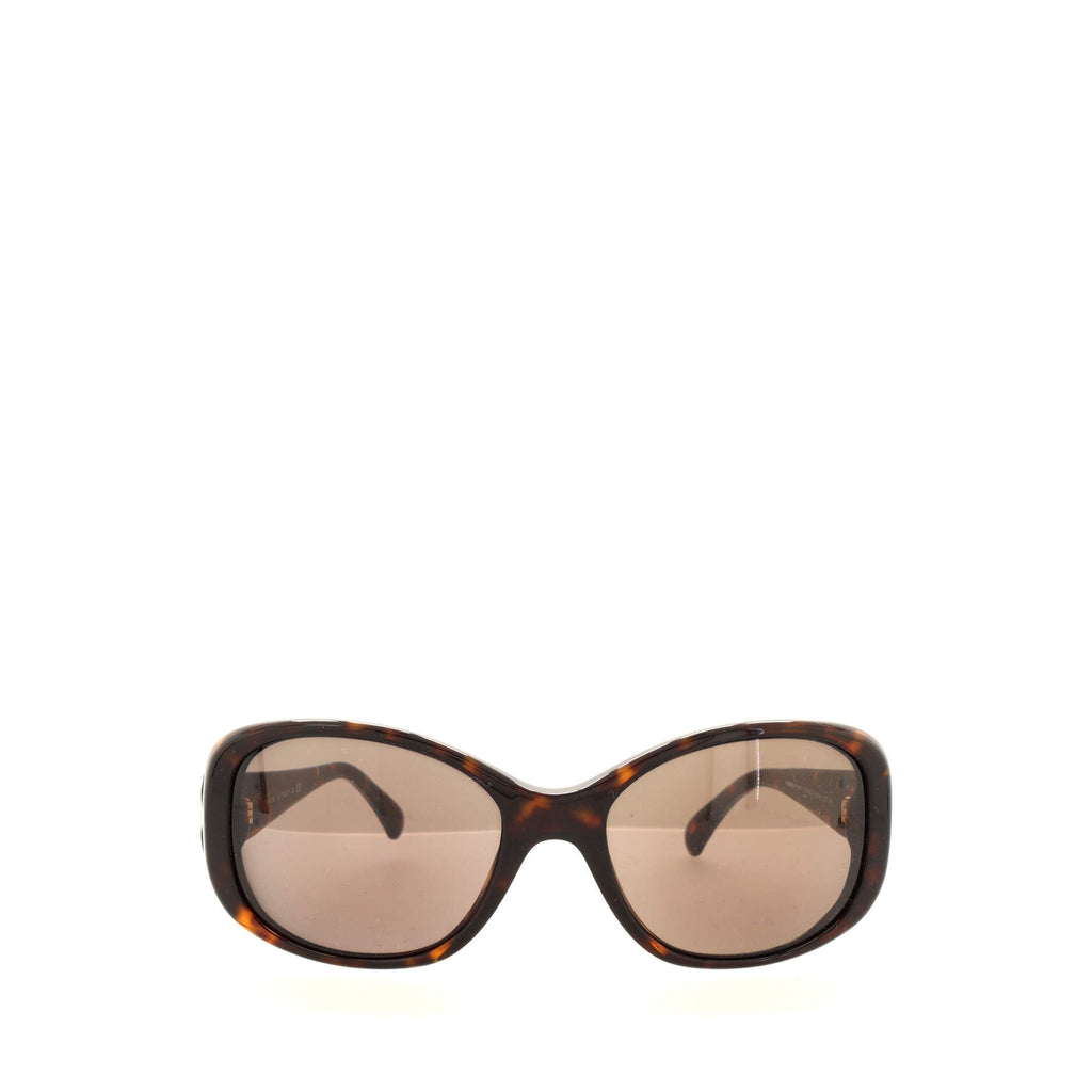 Chanel CC Quilt Oversized Sunglasses Acetate Brown 1810141