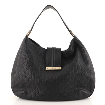 Gucci New Ladies Web Hobo Guccissima Leather Medium