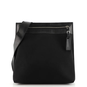 Gucci Vintage Flat Messenger Bag GG Canvas and Leather Small