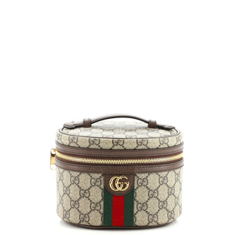 Gucci Ophidia Top Handle Cosmetic Case GG Coated Canvas Mini