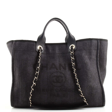 Chanel Deauville Tote Striped Mixed Fibers Medium