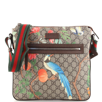 Gucci Front Zip Messenger Tian Print GG Coated Canvas Medium