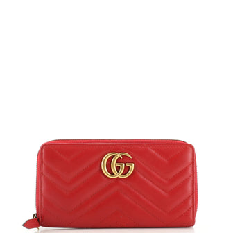 Gucci GG Marmont Zip Around Wallet Matelasse Leather