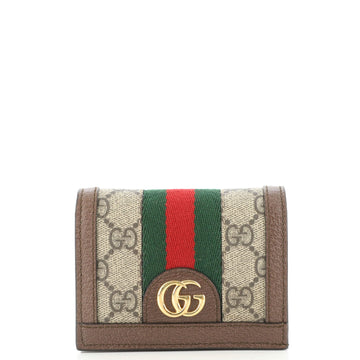 Gucci Ophidia Flap Card Case GG Coated Canvas