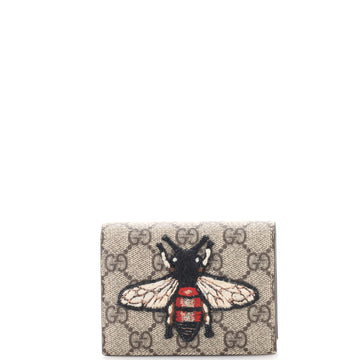 Gucci Flap Card Case GG Coated Canvas with Applique