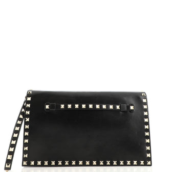 Valentino Garavani Rockstud Flap Clutch Leather
