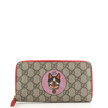 Gucci Zip Around Wallet GG Coated Canvas with Applique
