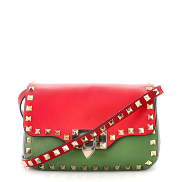 Valentino Garavani Rockstud Flip Lock Flap Bag Leather Mini