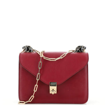 Valentino Garavani Panther Chain Flap Shoulder Bag Leather Small