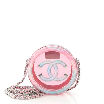 Chanel Filigree Round Clutch with Chain PVC with Lambskin Mini