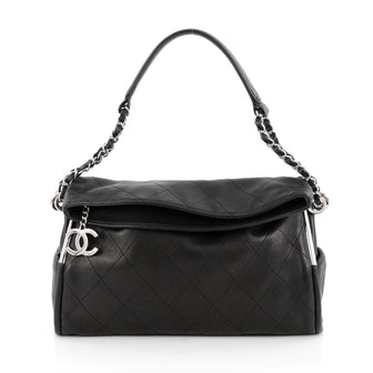 Chanel Ultimate Soft Hobo Quilted Leather Medium Black 1811102