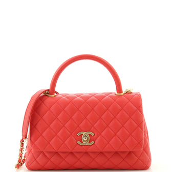 Chanel Coco Top Handle Bag Quilted Caviar Small