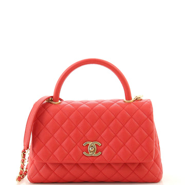 Chanel Coco Top Handle Bag Quilted Caviar Small