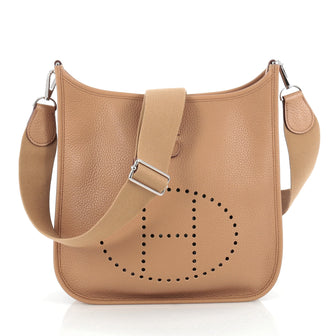 Hermes Evelyne Crossbody Gen III Clemence PM Brown