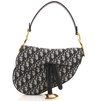 Christian Dior Saddle Handbag Oblique Canvas Medium