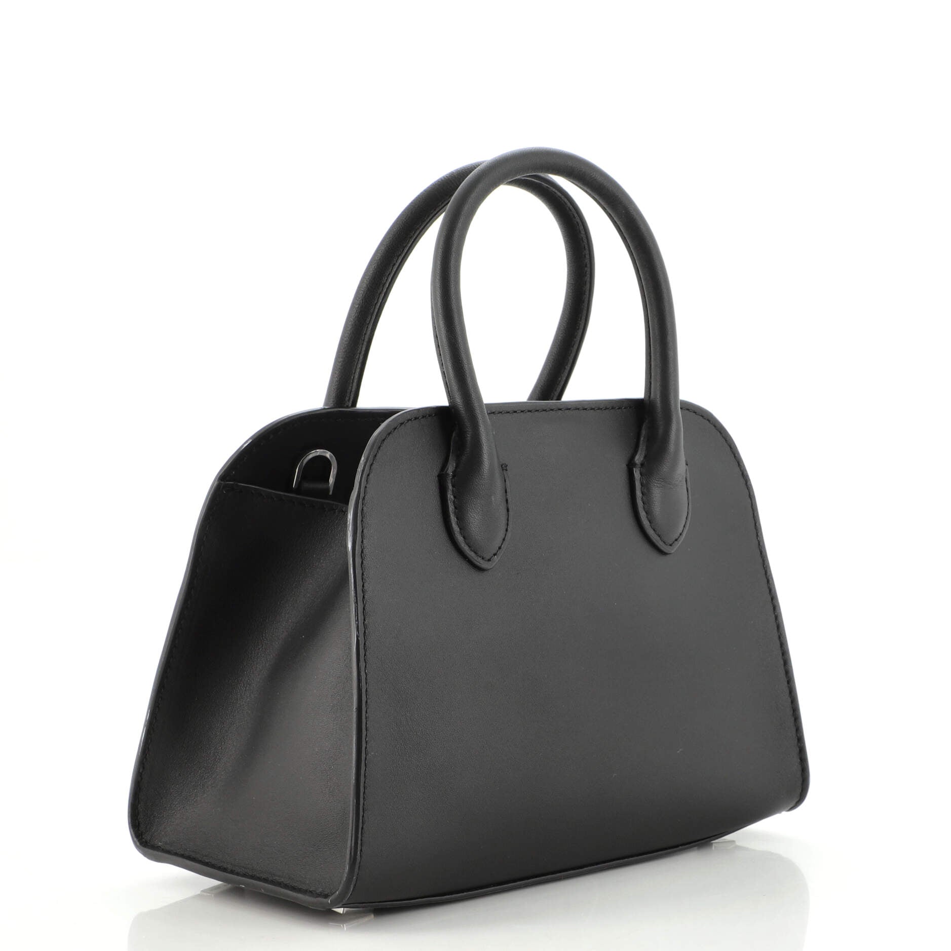 The Row Margaux Tote Leather 7.5 Black 1811401