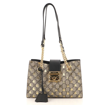 Gucci Padlock Chain Tote Printed GG Coated Canvas Small