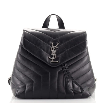 Saint Laurent LouLou Backpack Matelasse Chevron Leather Small