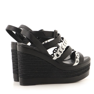 Hermes Women's Amarres Wedge Espadrille Sandals Leather