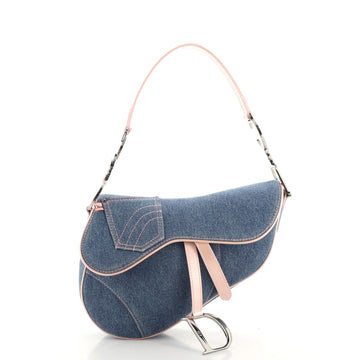 Christian Dior Vintage Saddle Bag Denim Medium