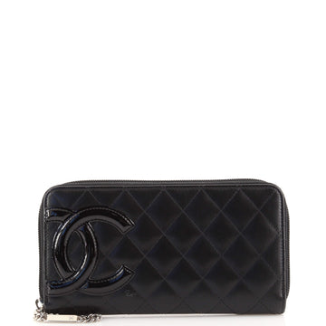 Chanel Cambon Zippy Wallet Quilted Lambskin Long