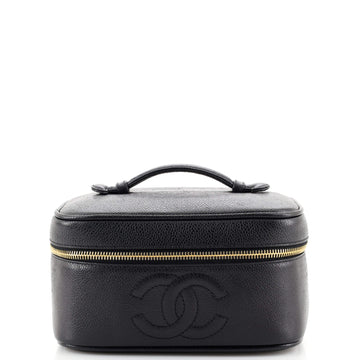 Chanel Vintage Timeless Cosmetic Case Caviar Medium