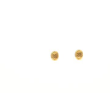 Chanel Vintage CC Oval Clip-On Earrings Metal Small