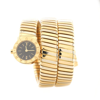 Bvlgari Tubogas Double Spiral Quartz Watch Yellow Gold 19