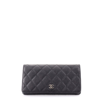 Chanel L-Yen Wallet Quilted Caviar
