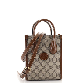 Gucci Interlocking G Tote GG Coated Canvas and Leather Mini
