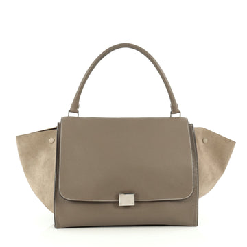 Celine Trapeze Handbag Leather Large Brown