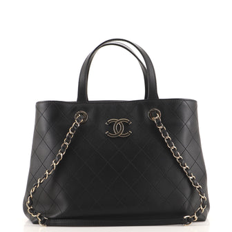 Chanel CC Shopping Tote Stitched Calfskin Large