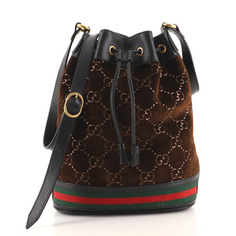 Gucci Bucket Bag GG Velvet Medium
