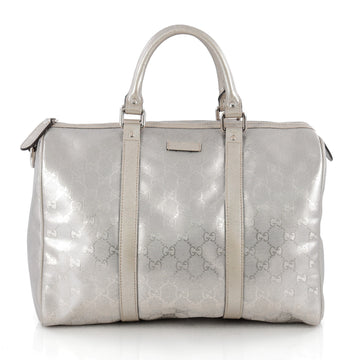 Gucci Joy Boston Bag GG Coated Canvas Medium Silver 1813001