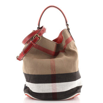 Burberry Ashby Bag House Check Canvas Medium