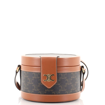 Celine Tambour Bag Triomphe Coated Canvas Medium