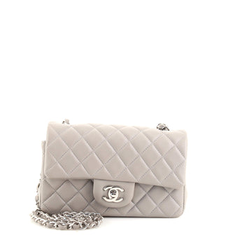 Chanel Lambskin Quilted Mini Top Handle Rectangular Flap Grey – STYLISHTOP