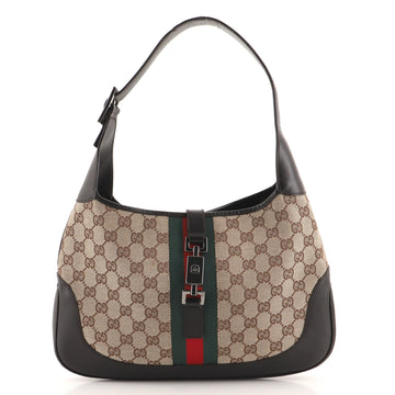 Gucci Web Jackie O Hobo GG Canvas Medium