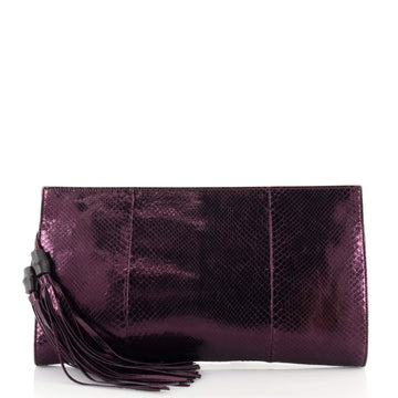 Gucci Nouveau Clutch with Tassels Python Large