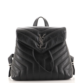 Saint Laurent LouLou Backpack Matelasse Chevron Leather Small
