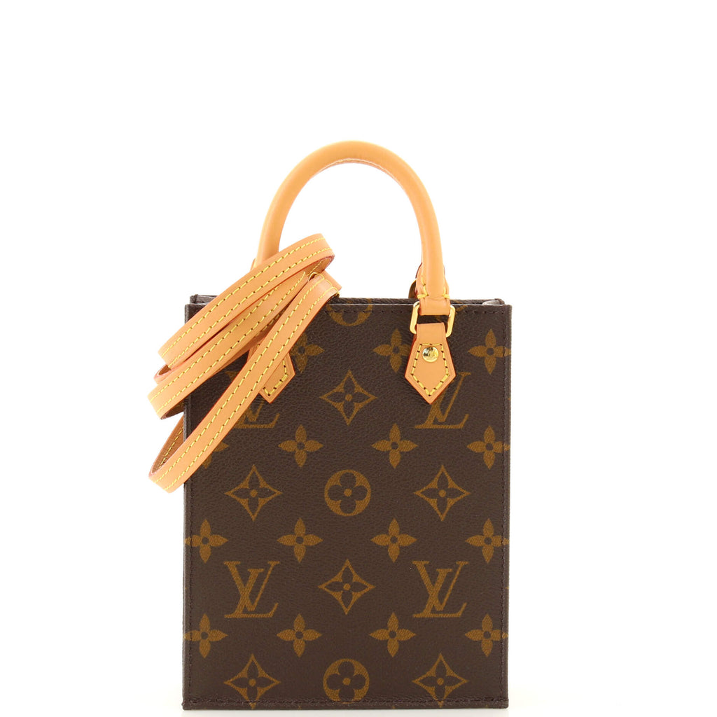 Louis Vuitton Petit Sac Plat Tote Brown Leather for sale online