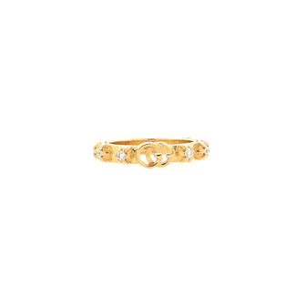 Gucci GG Studded Running Band Ring 18K Yellow Gold and Diamonds