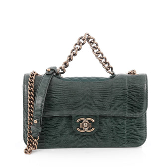Chanel Perfect Edge Flap Bag Lizard Medium Green