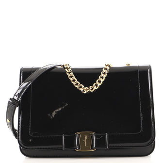 Salvatore Ferragamo Vara Bow Crossbody Bag Patent Small