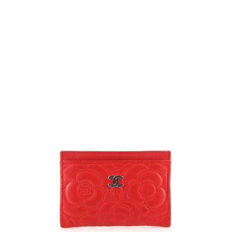 Chanel Classic Card Holder Camellia Lambskin