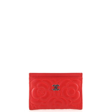 Chanel Classic Card Holder Camellia Lambskin