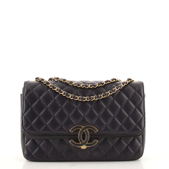 Chanel CC Chic Double Flap Bag Quilted Lambskin Medium