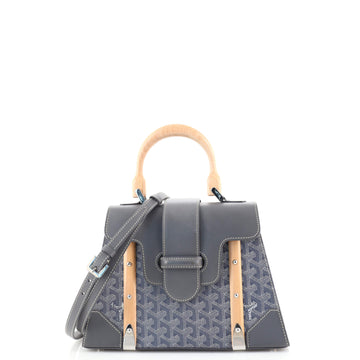 Goyard Saigon Top Handle Bag Coated Canvas with Leather PM