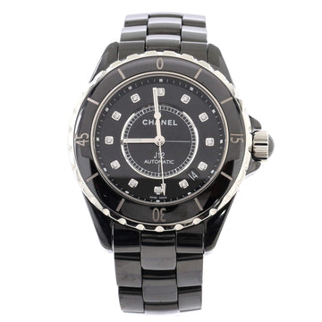 Chanel J12 Automatic Watch Ceramic and Stainless Steel with Diamond Markers 38