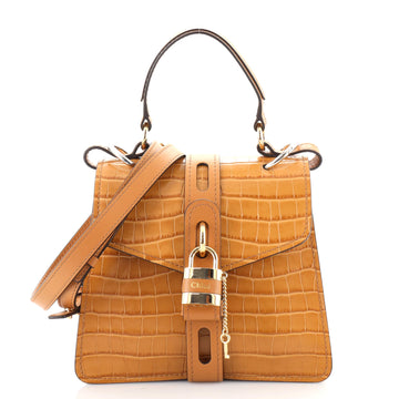 Chloe Aby Day Bag Crocodile Embossed Leather Small